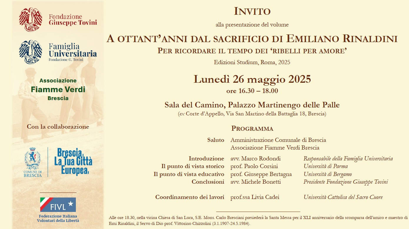 26/05/2025 - A OTTANT'ANNI DAL SACRIFICIO DI EMILIANO RINALDINI